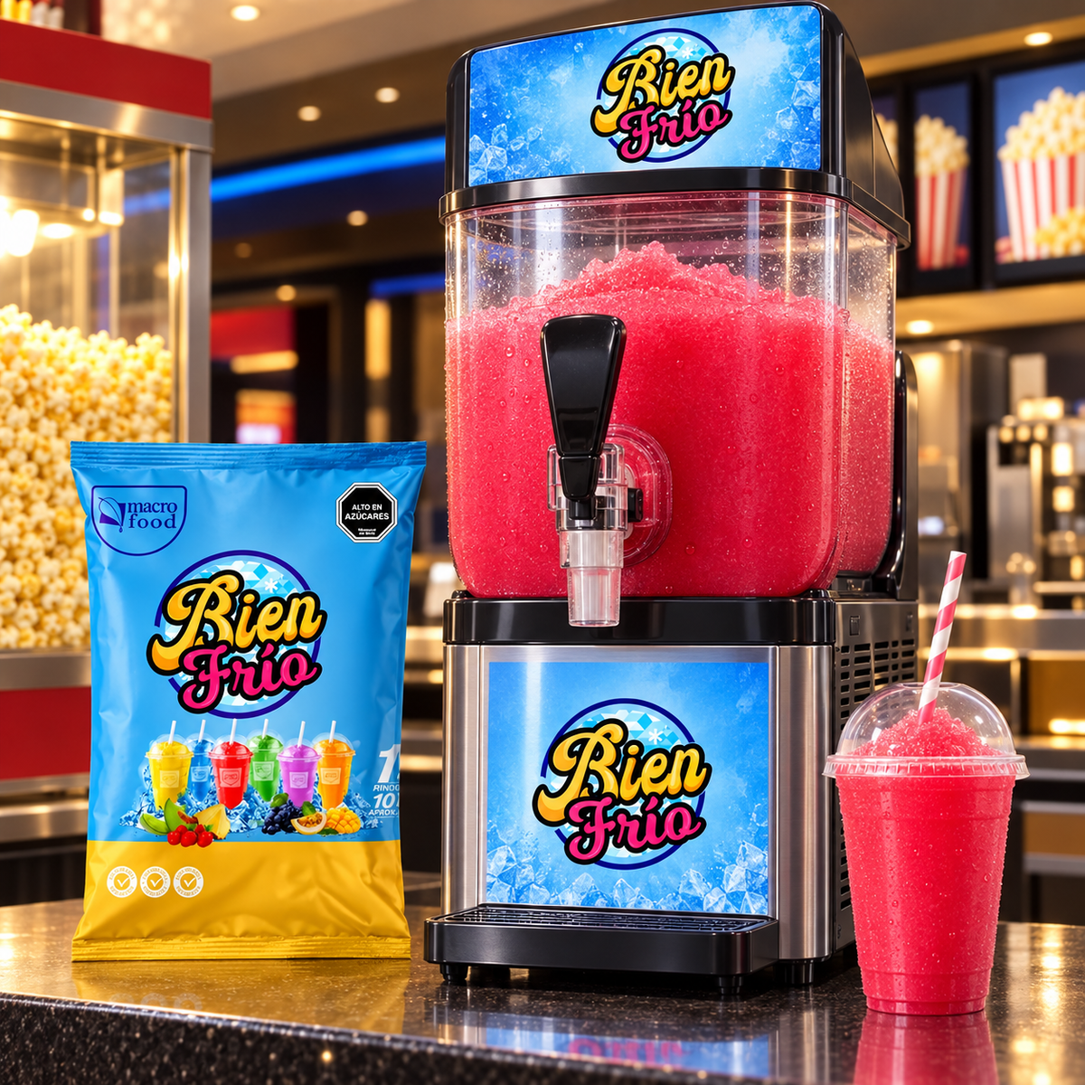 Granizado para Vending Bien Frío Frambuesa Rinde 10 Litros