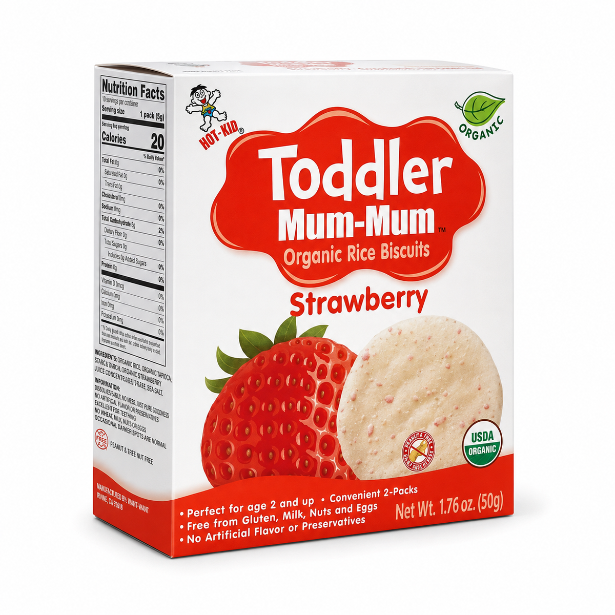 Galletas Orgánicas Toddler Mum-Mum Frutilla 50 g