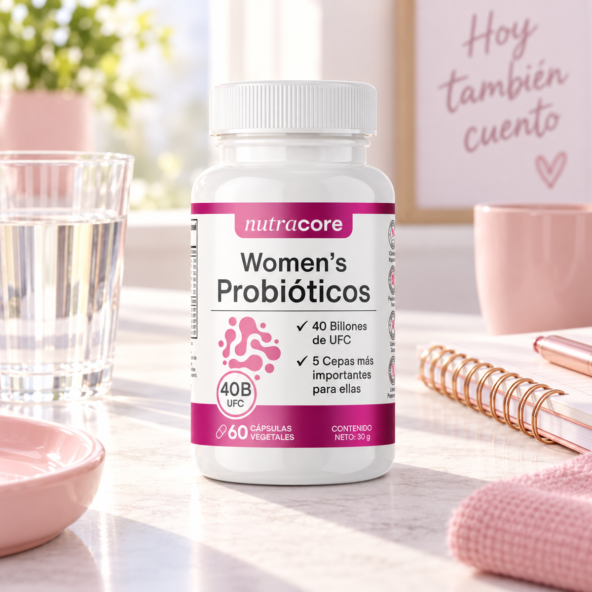 Probióticos Mujer 40 Billones Nutracore 60 Cáps