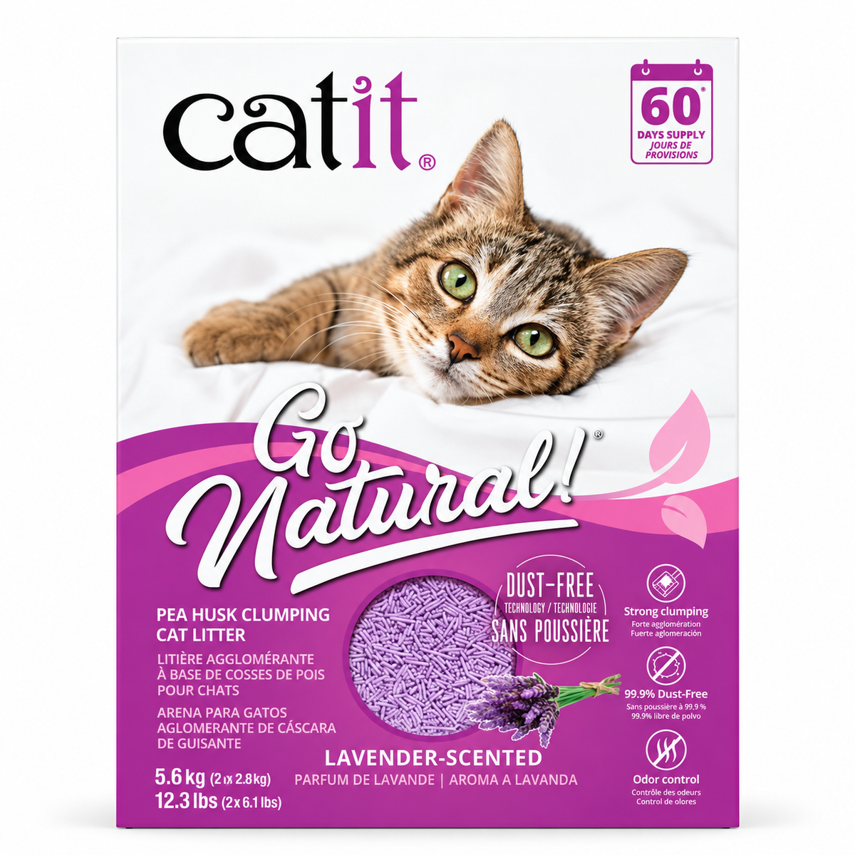 Arena para Gatos Catit Go Natural Aroma Lavanda 5,6 kg