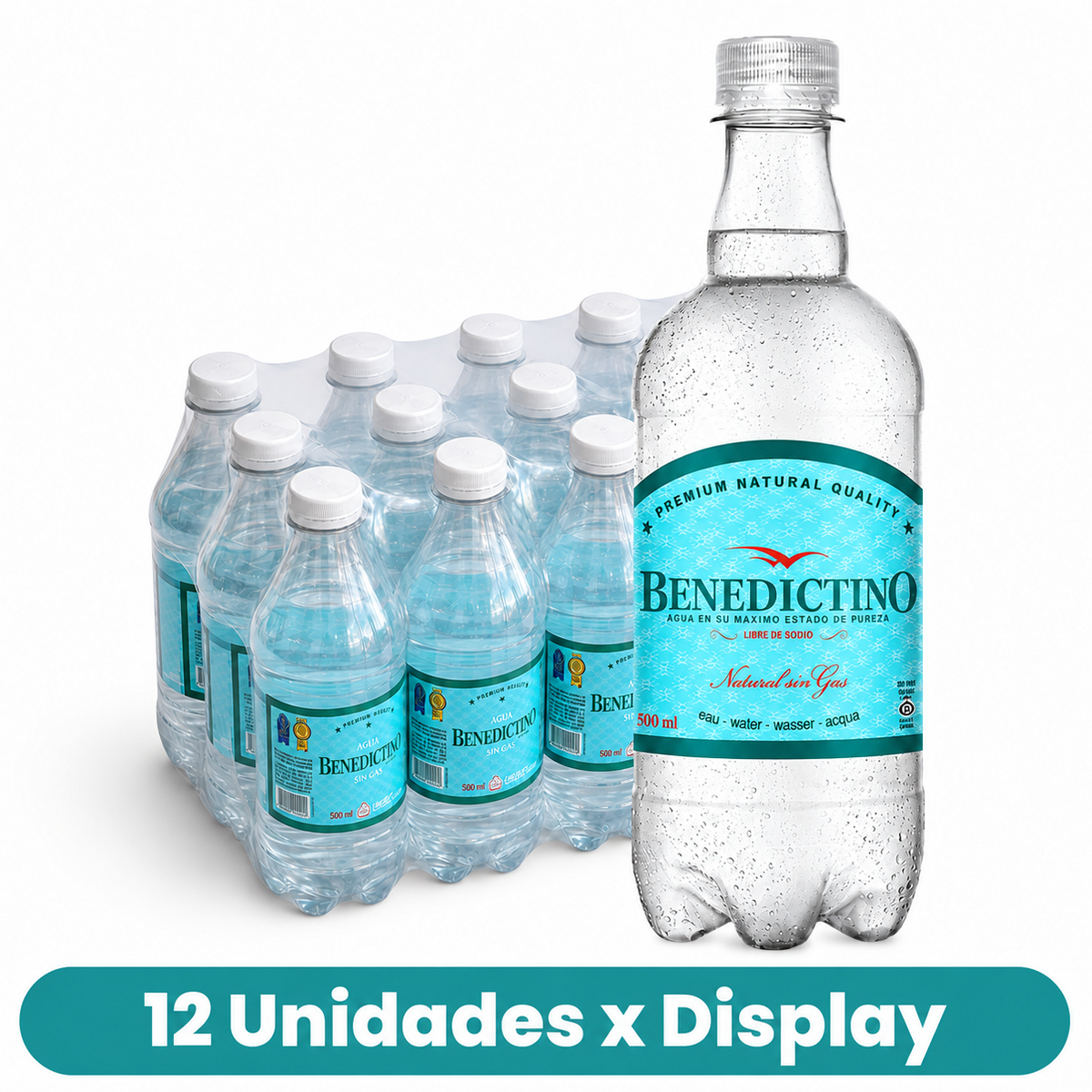 Agua Mineral Benedictino Sin Gas 500 ml Pack x12