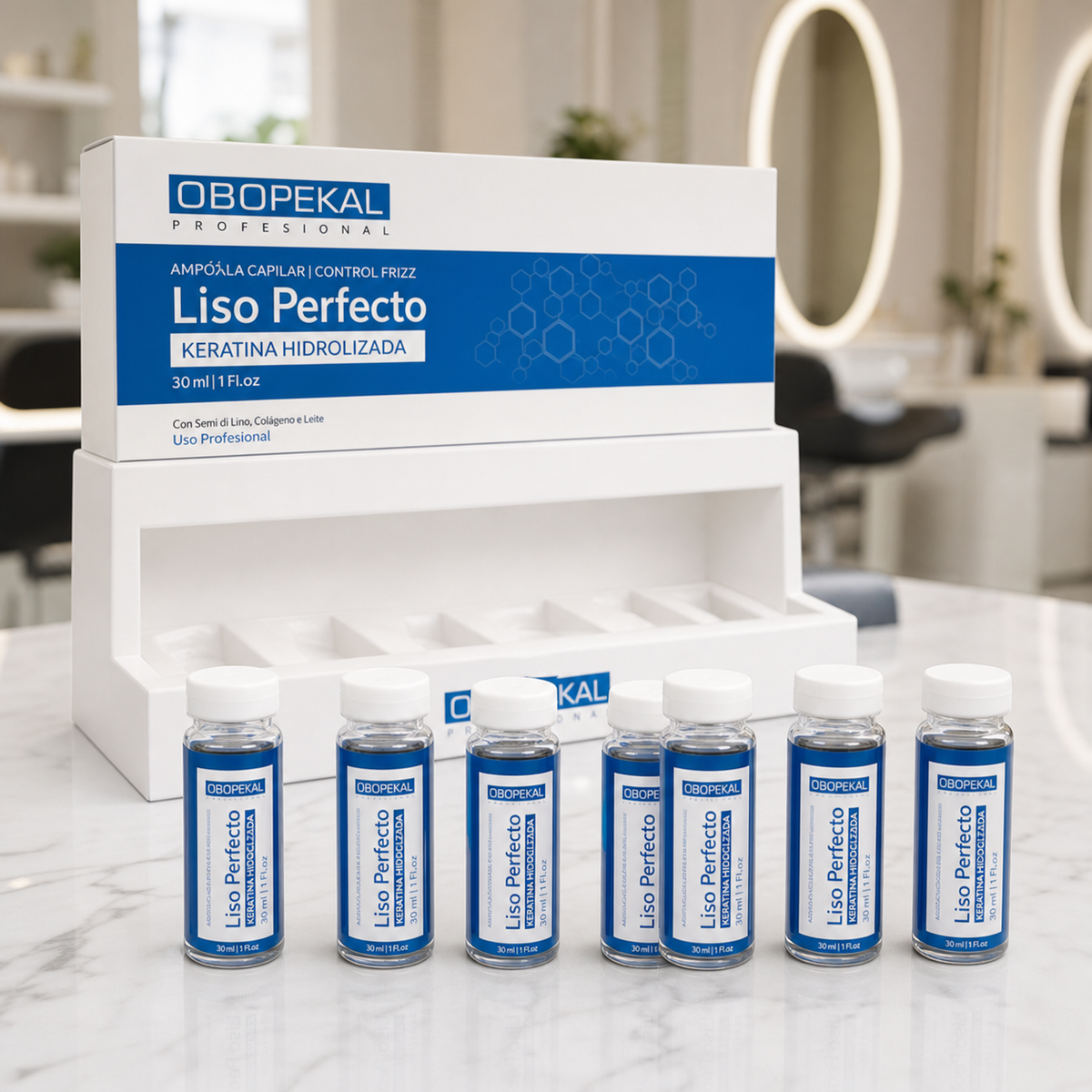 Ampolla Capilar Obopekal Liso Perfecto Caja de 6 Un de 30 ml
