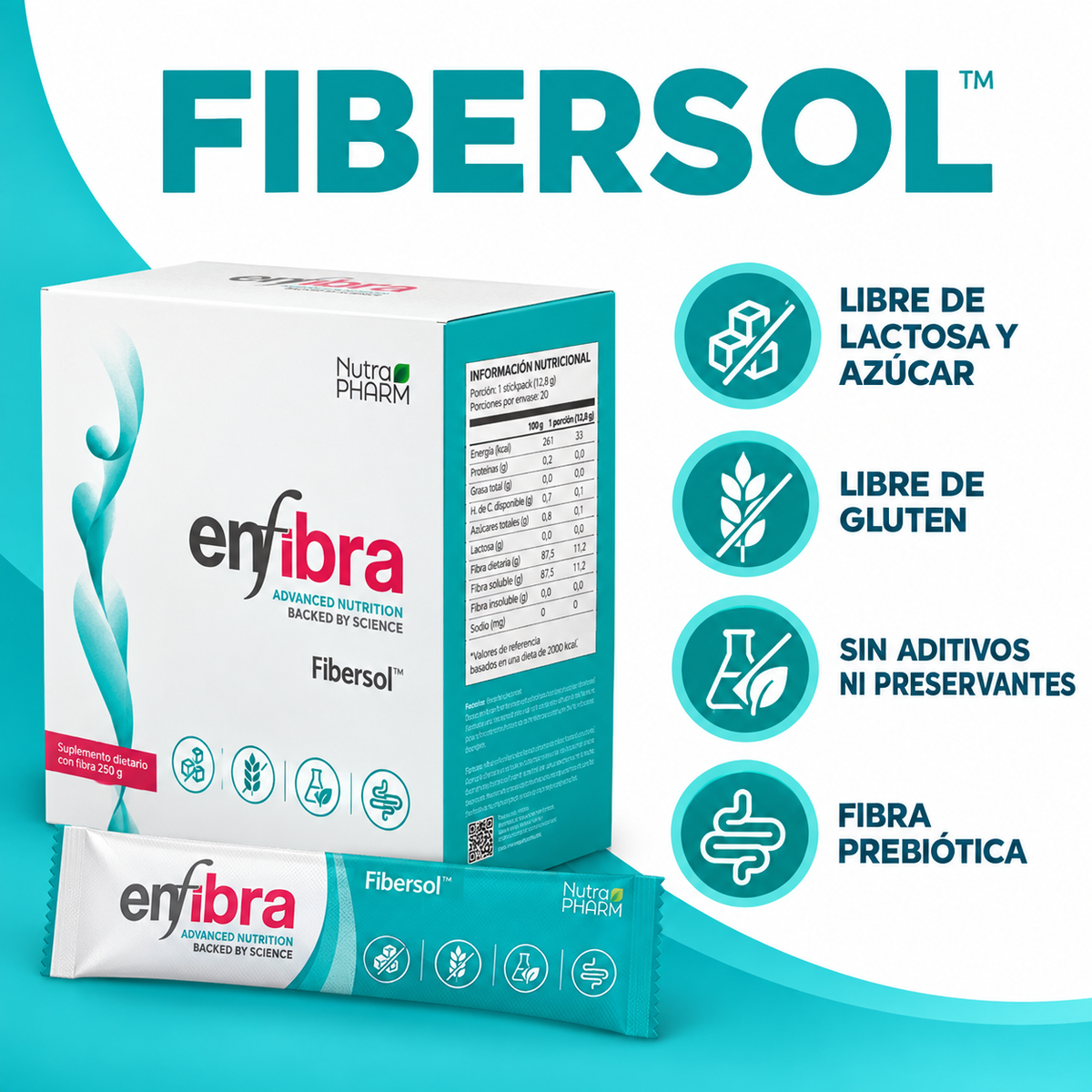 Enfibra Saciante y Control de Azúcar Nutrapharm 30 Un