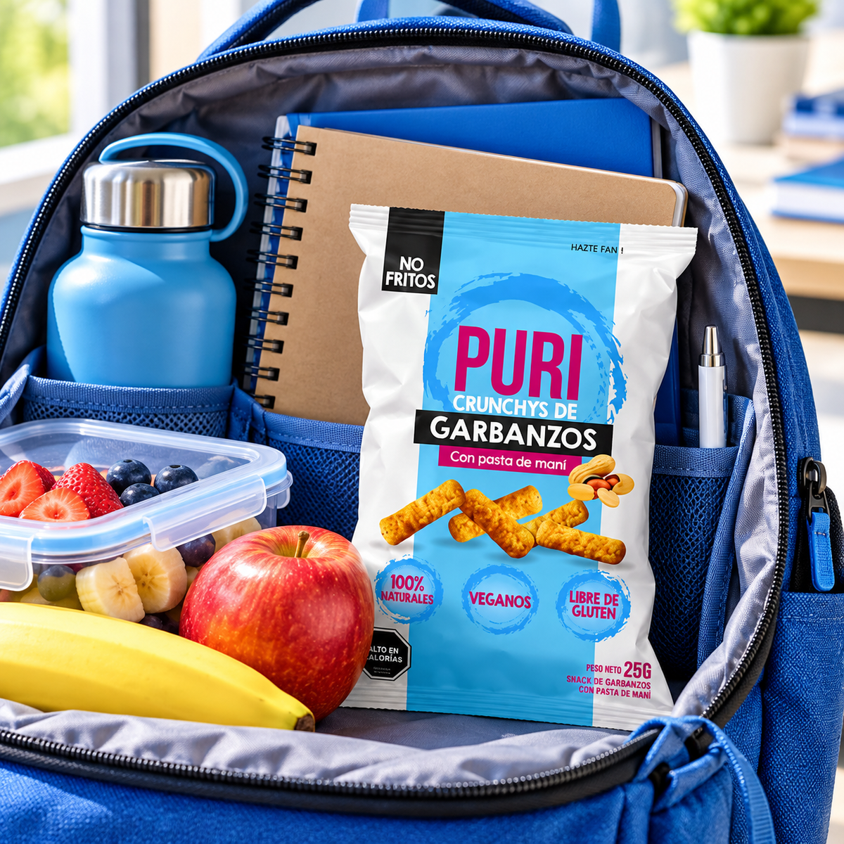 Suflé de Garbanzo & Maní Vegano Sin Gluten Puri Caja 24 Un de 25 g