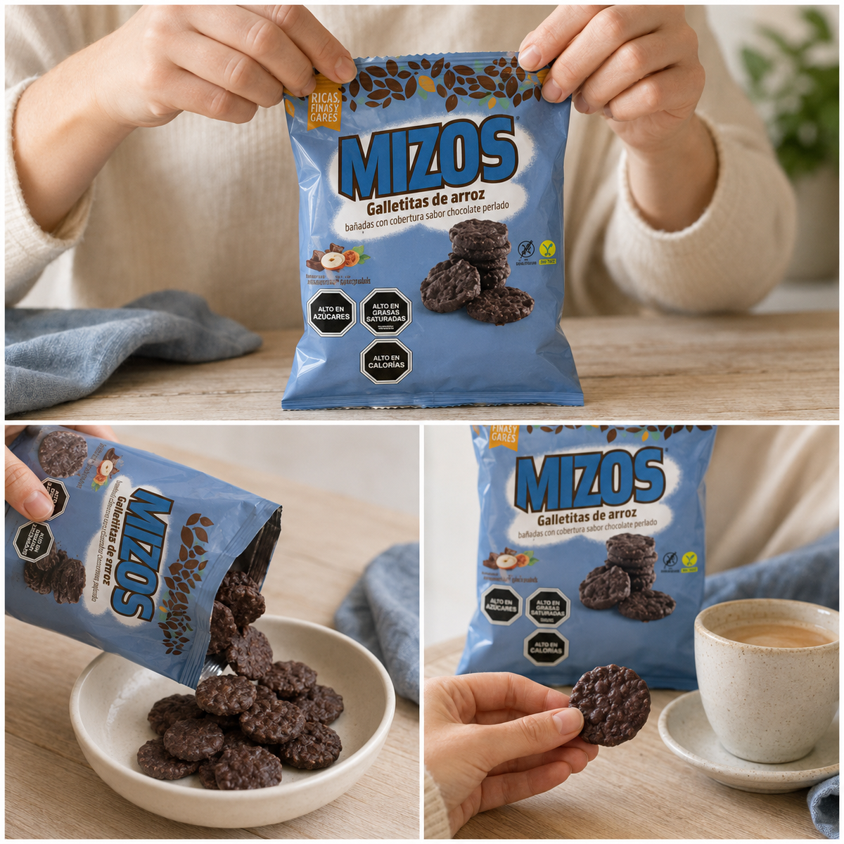Galletas de Arroz Chocolate Avellana Mizos Caja 28 Un de 25 g