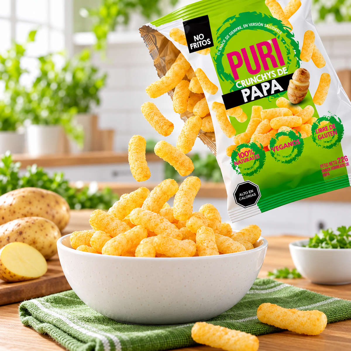Suflé de Papa Vegano Sin Gluten Puri Caja 24 Un de 22 g