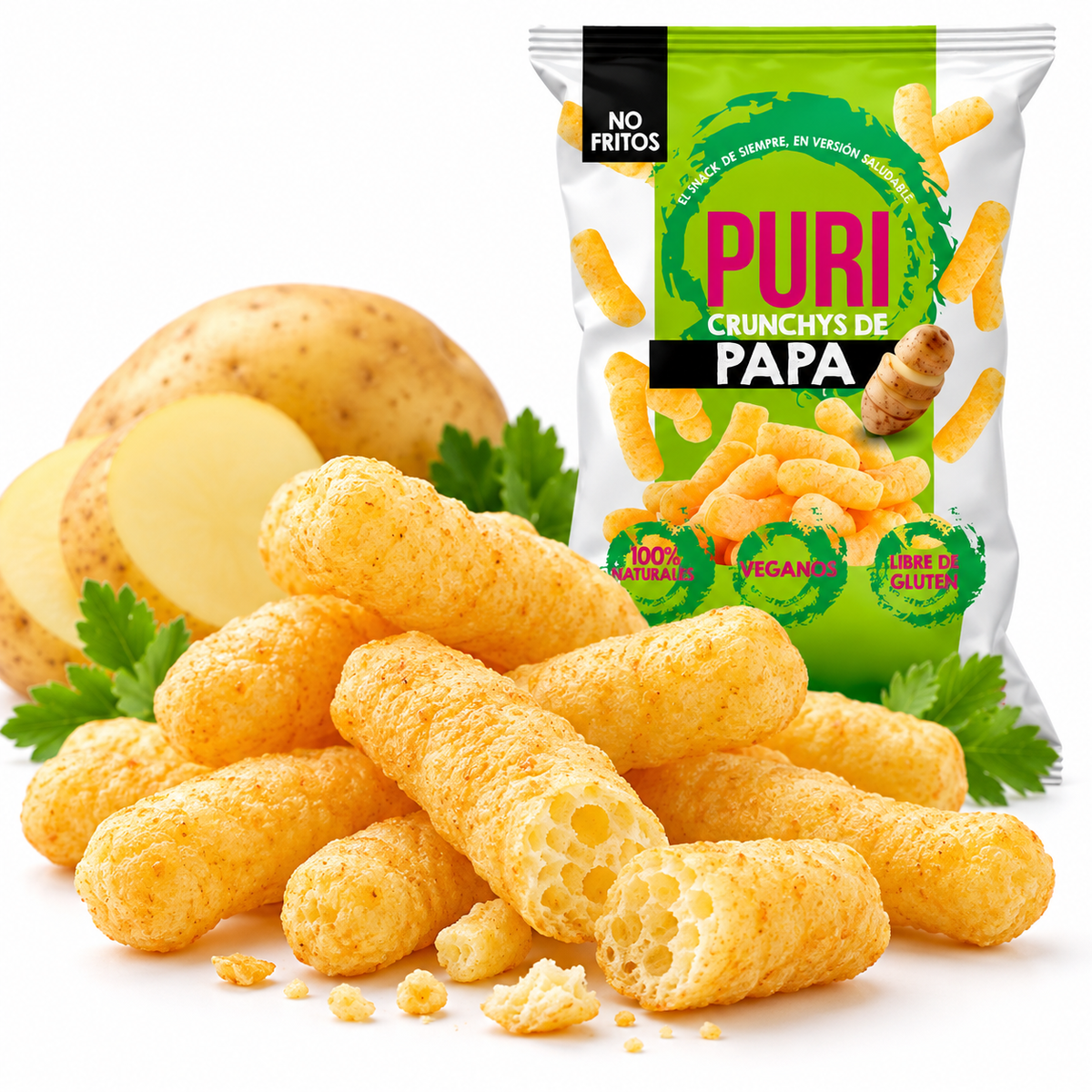 Suflé de Papa Vegano Sin Gluten Puri Caja 24 Un de 22 g