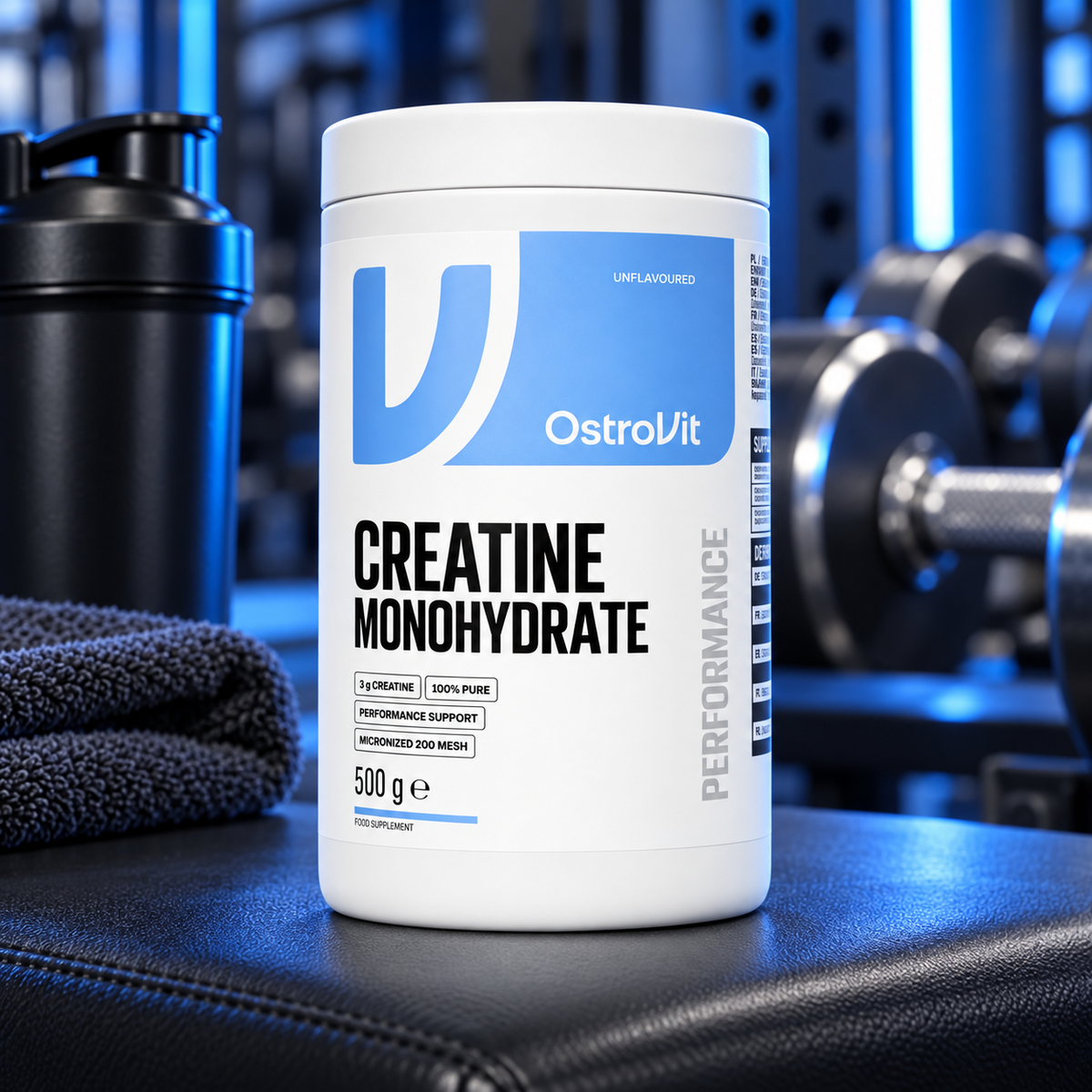 Creatina Monohidratada sin Sabor Ostrovit Pote 500g