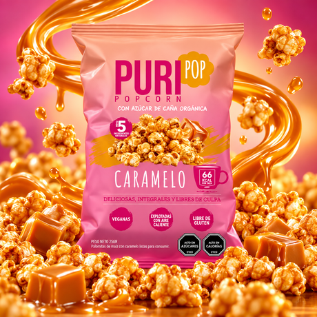 Popcorn sabor Caramelo Puri Caja 20 Un de 25 g