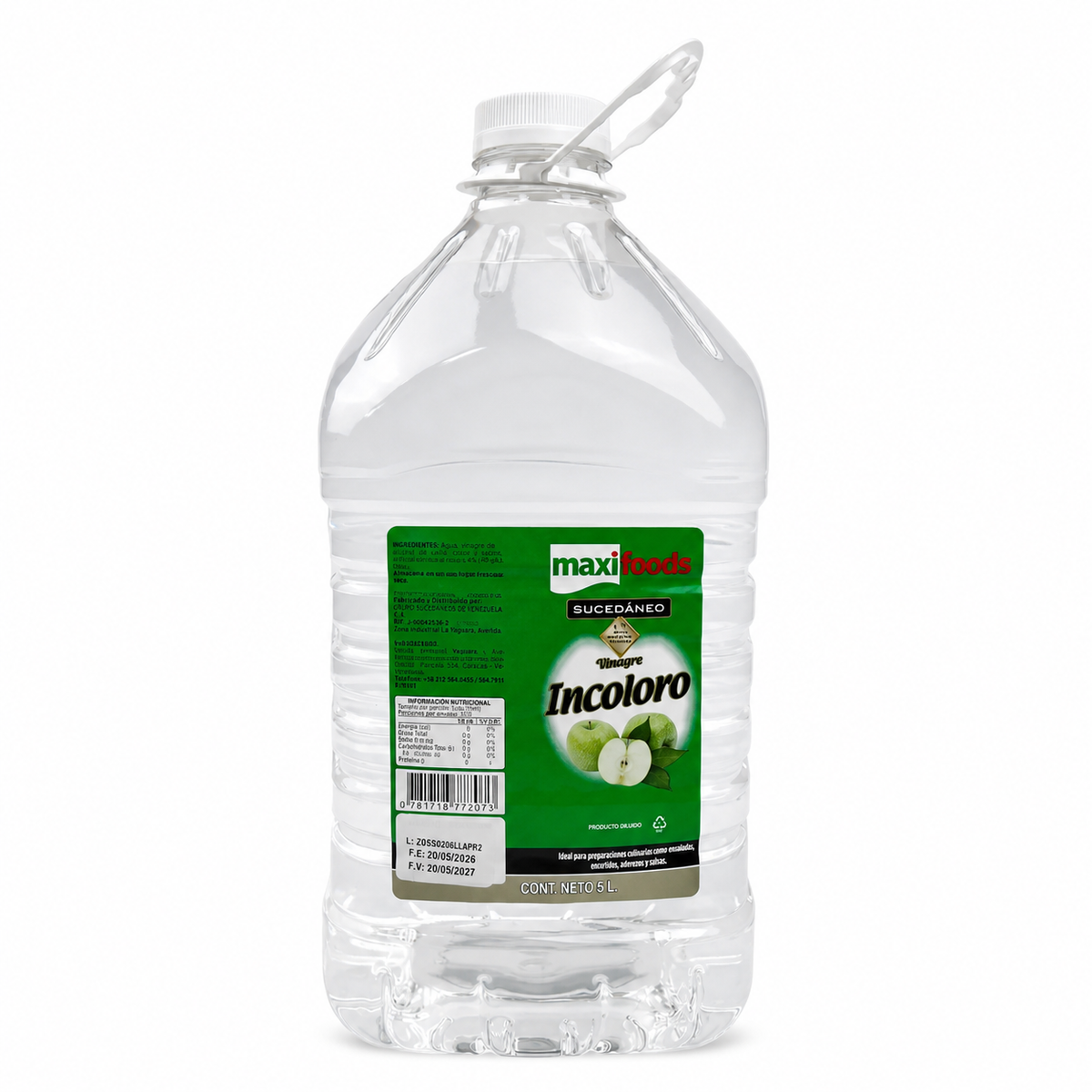 Vinagre Incoloro Maxifoods 5 Litros