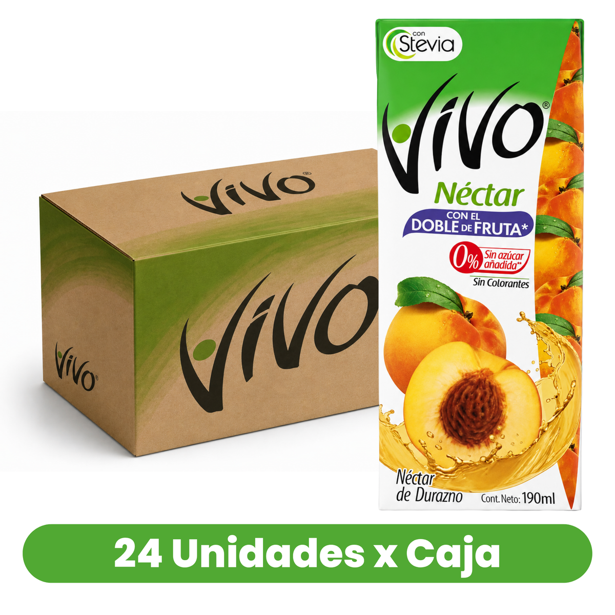Néctar Durazno Vivo Caja 24 Un 190 ml