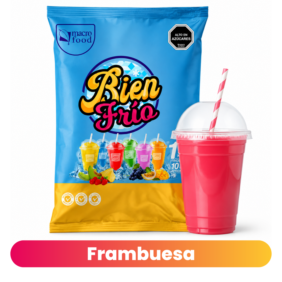 Granizado para Vending Bien Frío Frambuesa Rinde 10 Litros