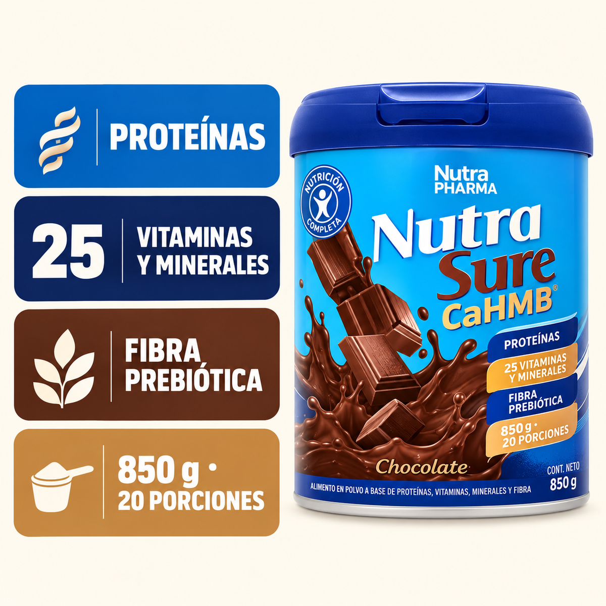 Nutrasure Camb Chocolate NutraPharm 850 g