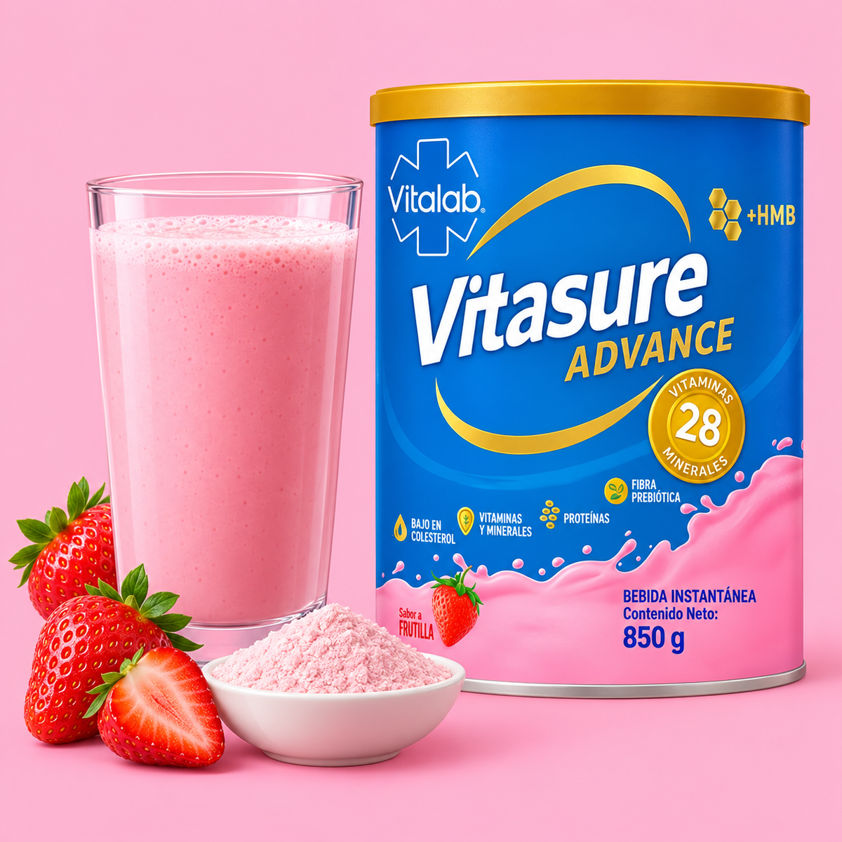 Vitasure Advance Sabor Frutilla Vitalab 850 g