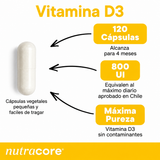 Vitamina D3 800 UI Nutracore 120 Cáps
