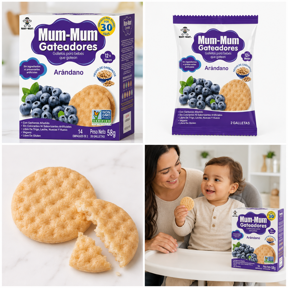 Galletas Crawler Mum-Mum Arándano 58 g