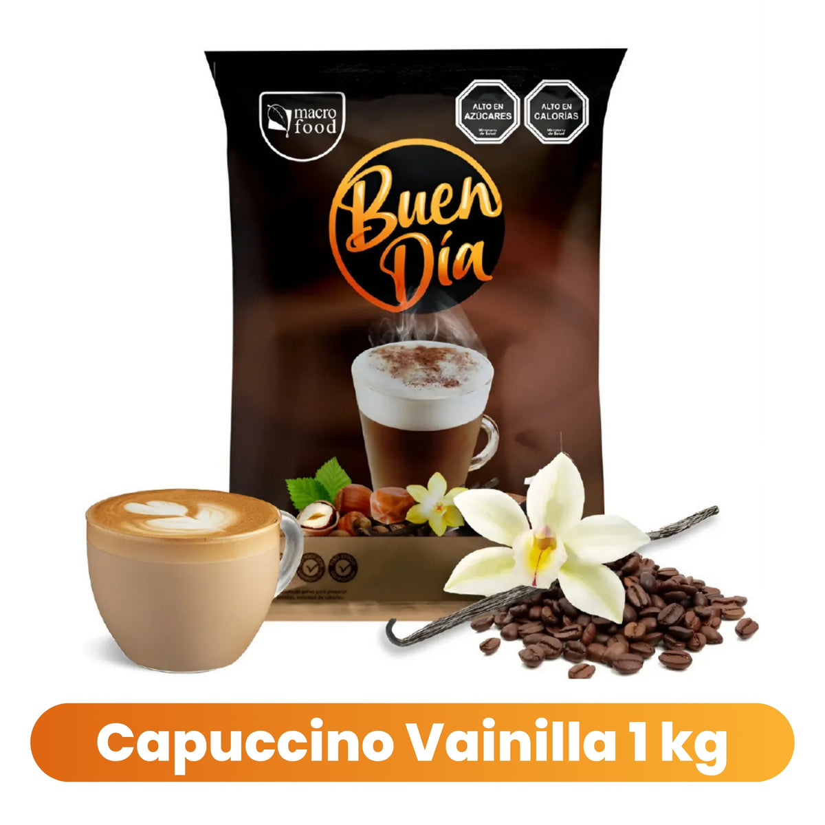 Café Instantáneo para Máquina Ventus y y Vending Buen Día Sabor Capuccino Vainilla 1 Kg