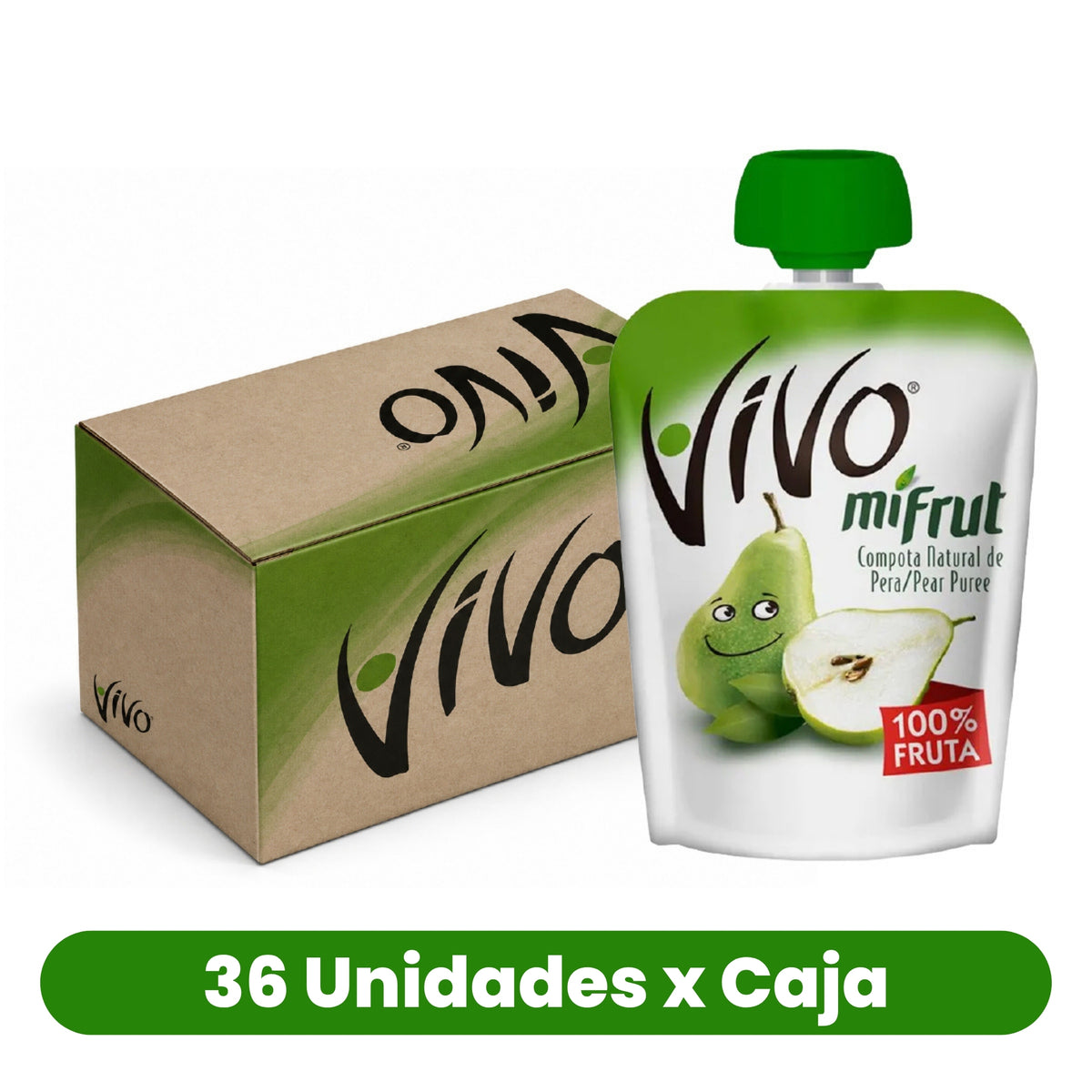 Compota Pera Mifrut Vivo Caja 36 Un de 90 g