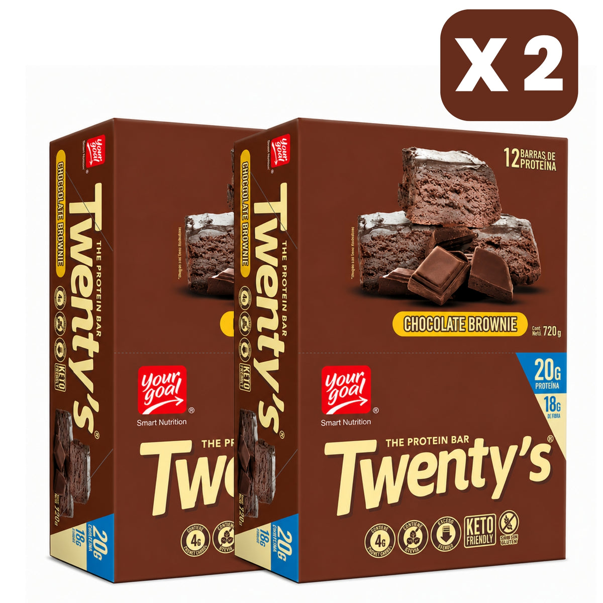 Barras de Proteína Twenty's Choco Brownie 12 Un de 60 g