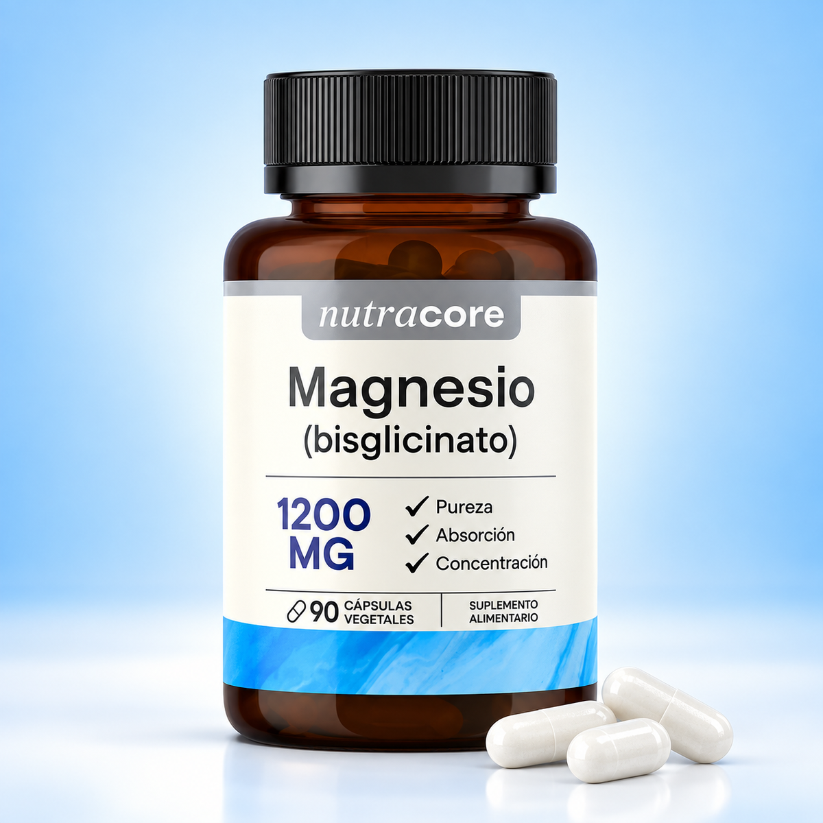 Bisglicinato de Magnesio 1200 mg Nutracore 90 Cáps