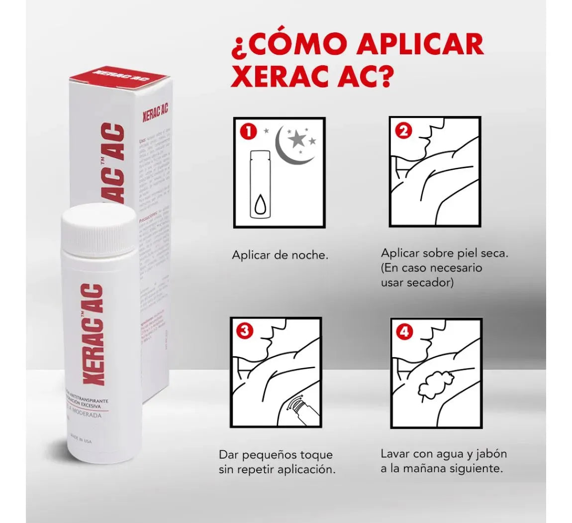 Solución Antitranspirante Hiperhidrosis Xerac Sin Fragancia 35 ml