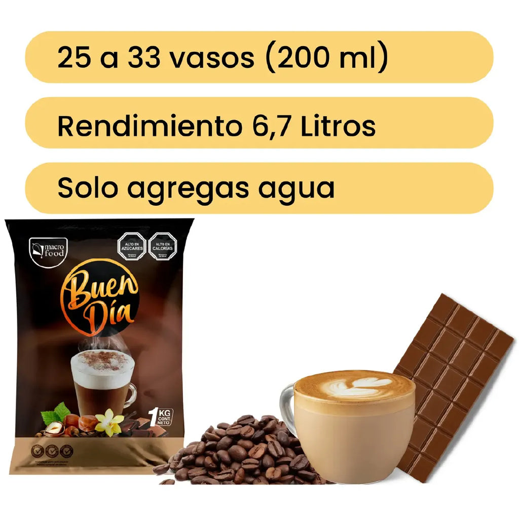 Café Instantáneo para Máquina Ventus y y Vending Buen Día Sabor Capuccino Toffee 1 Kg