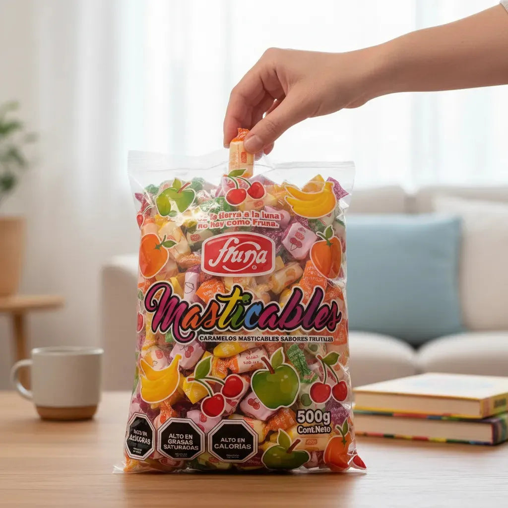 Caramelos Masticables Sabores Frutales Fruna 500 g