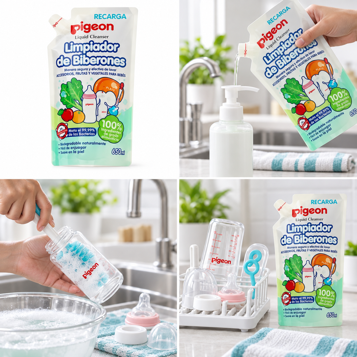 Limpiador de Biberones Recarga Pigeon 650 ml