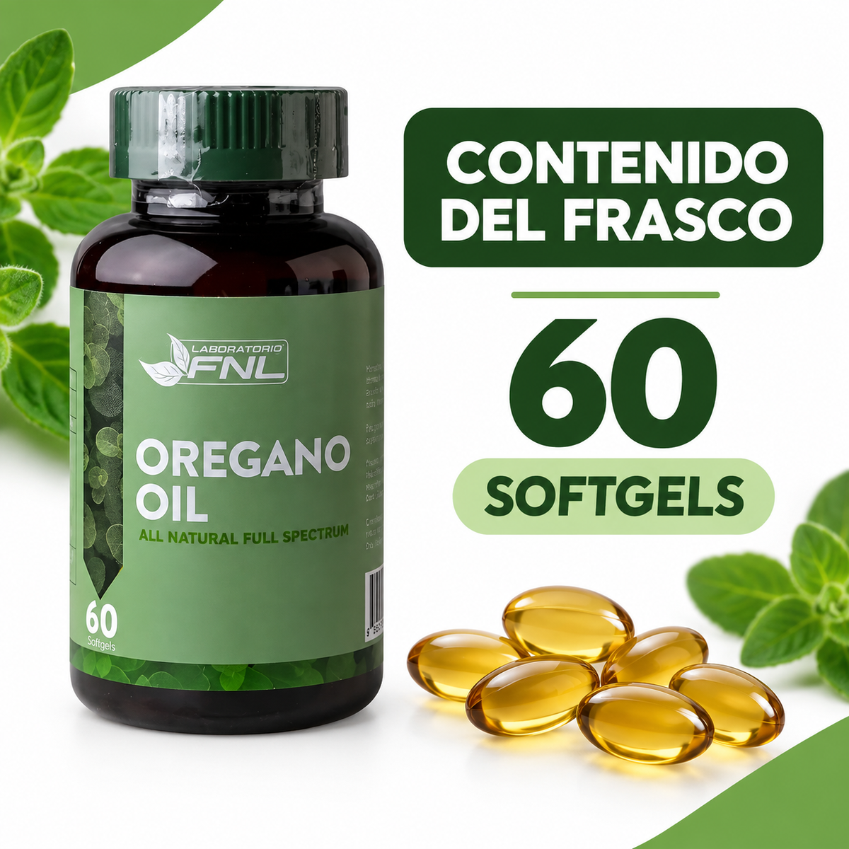 Aceite de Orégano 300mg FNL 60 Cáps