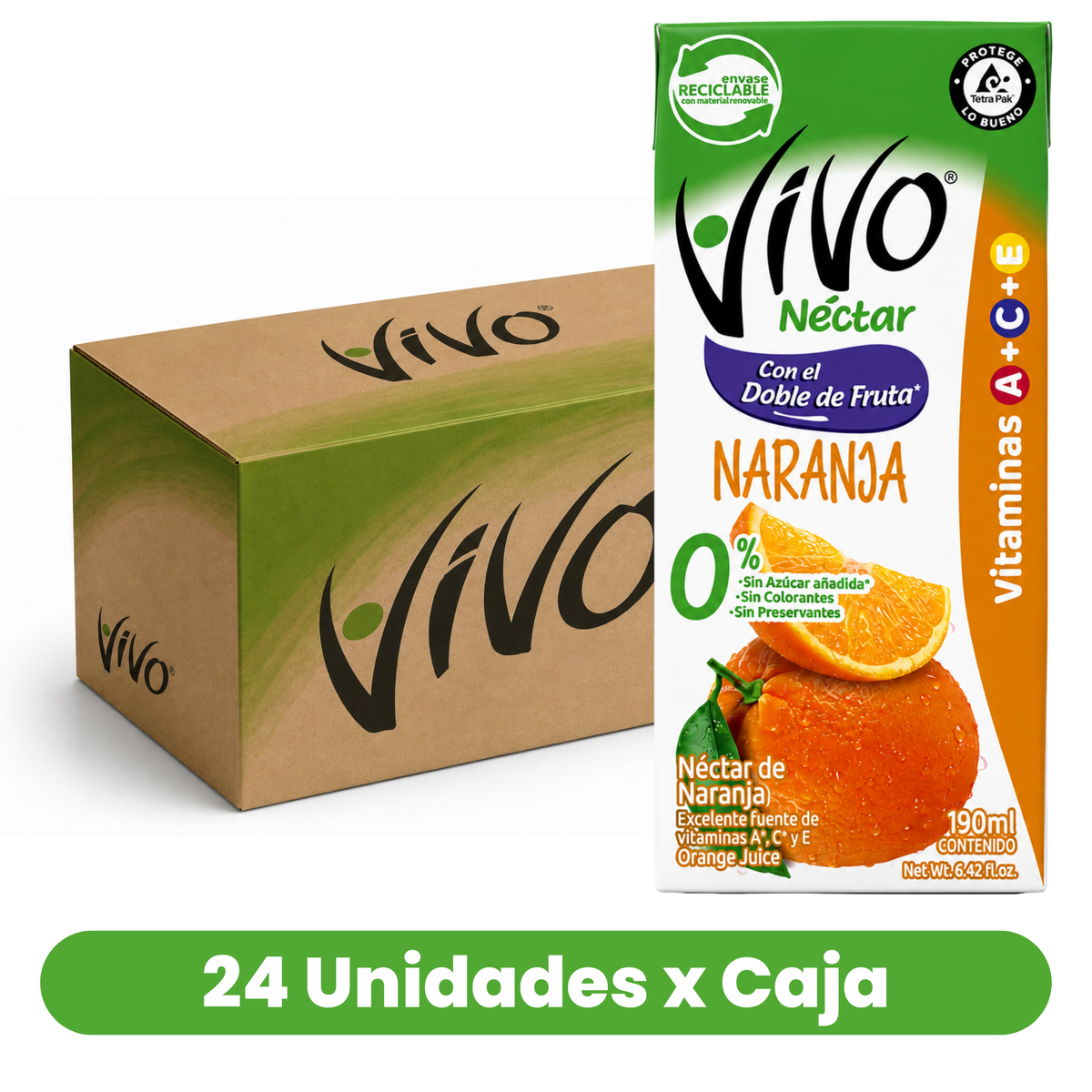 Néctar Naranja Vivo Caja 24 Un de 190 ml