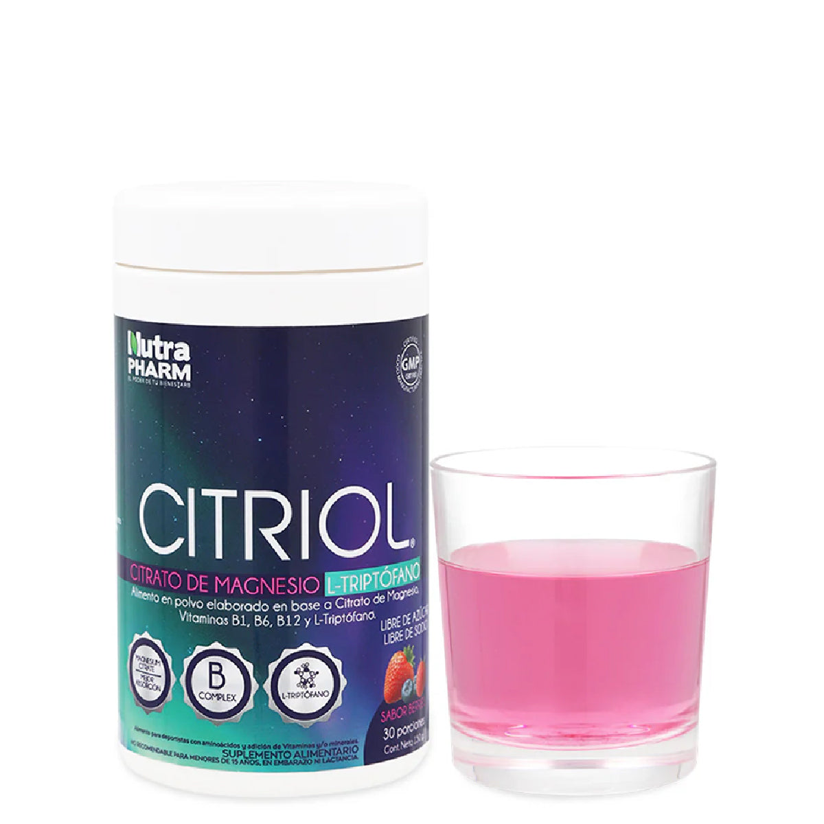 Citriol L-triptófano Nutrapharm en Polvo Sabor Berries 150 g
