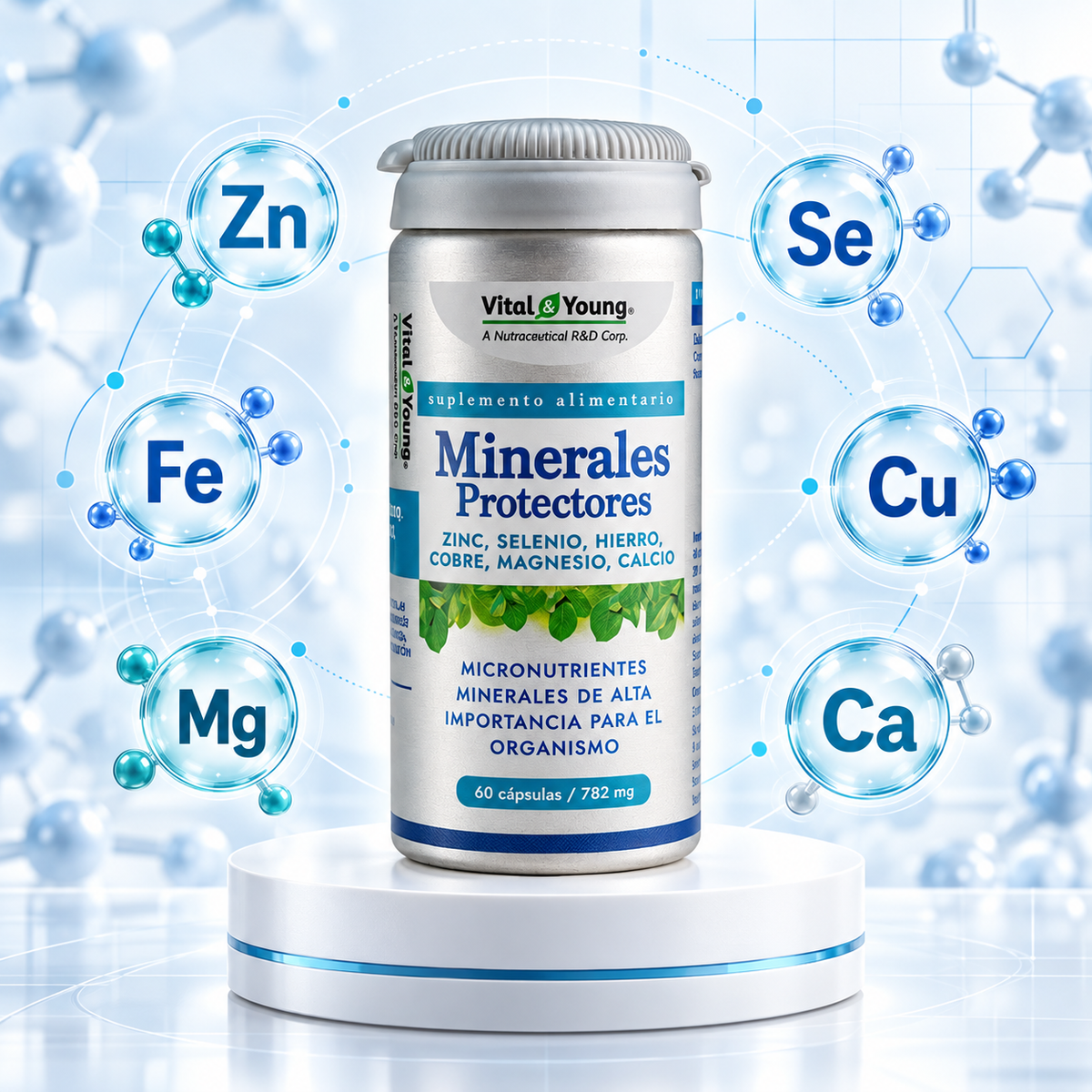 Calcio Hierro Magnesio Zinc Vital & Young 60 Cáps