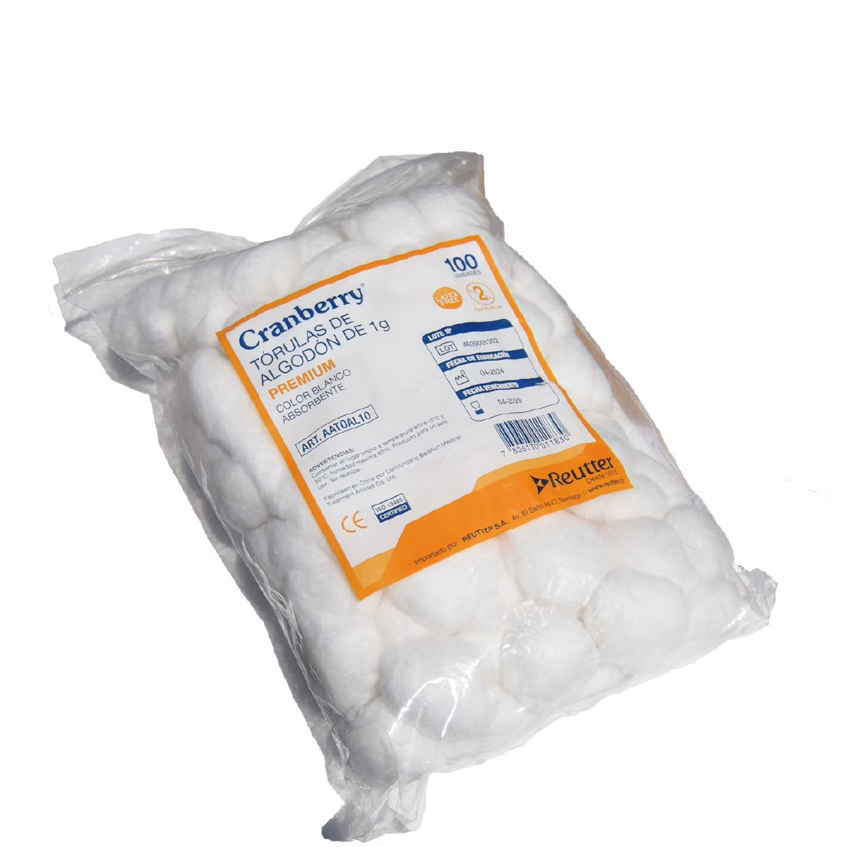 Tórulas de Algodón Premium Cranberry 100 Un de 1 g