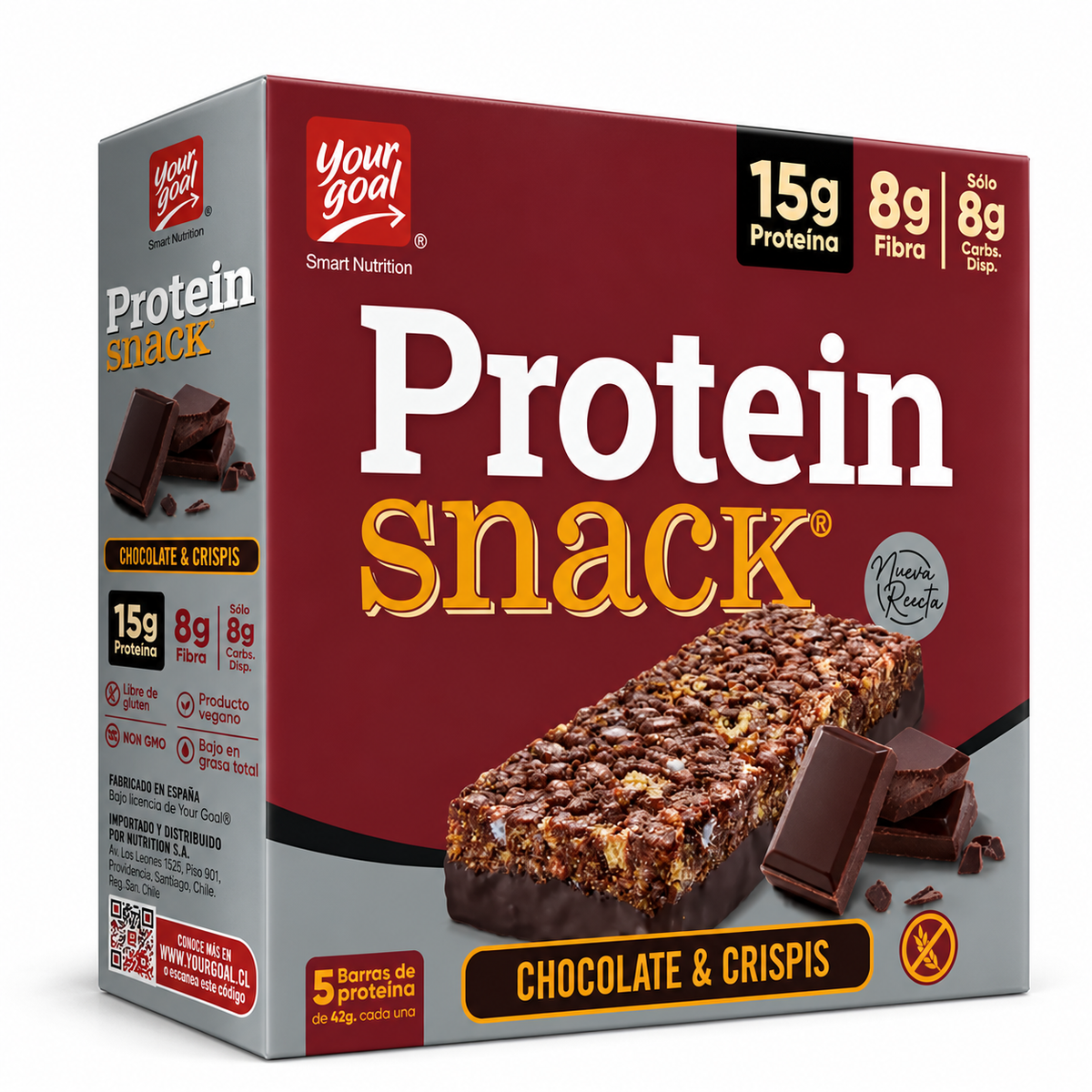Barra de Proteína Your Goal Snack Chocolate & Crispis 5 Un de 42 g