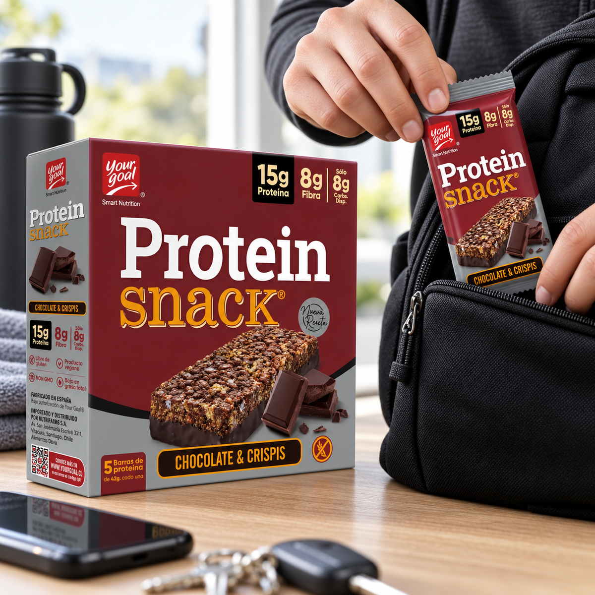 Barra de Proteína Your Goal Snack Chocolate & Crispis 5 Un de 42 g
