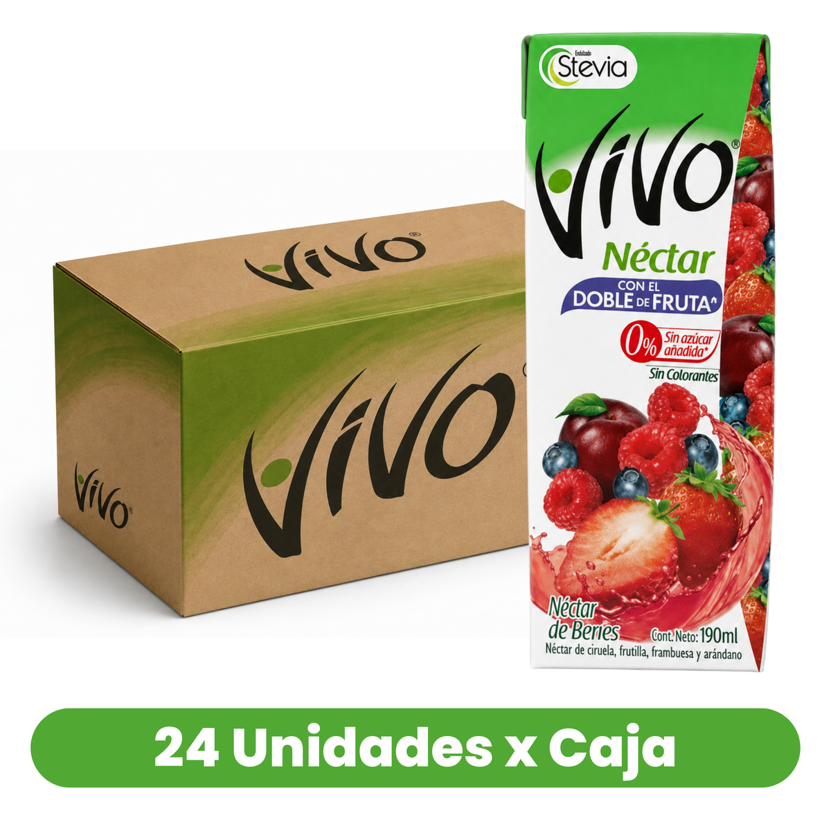 Néctar de Berries Vivo Caja 24 Un de 190 ml