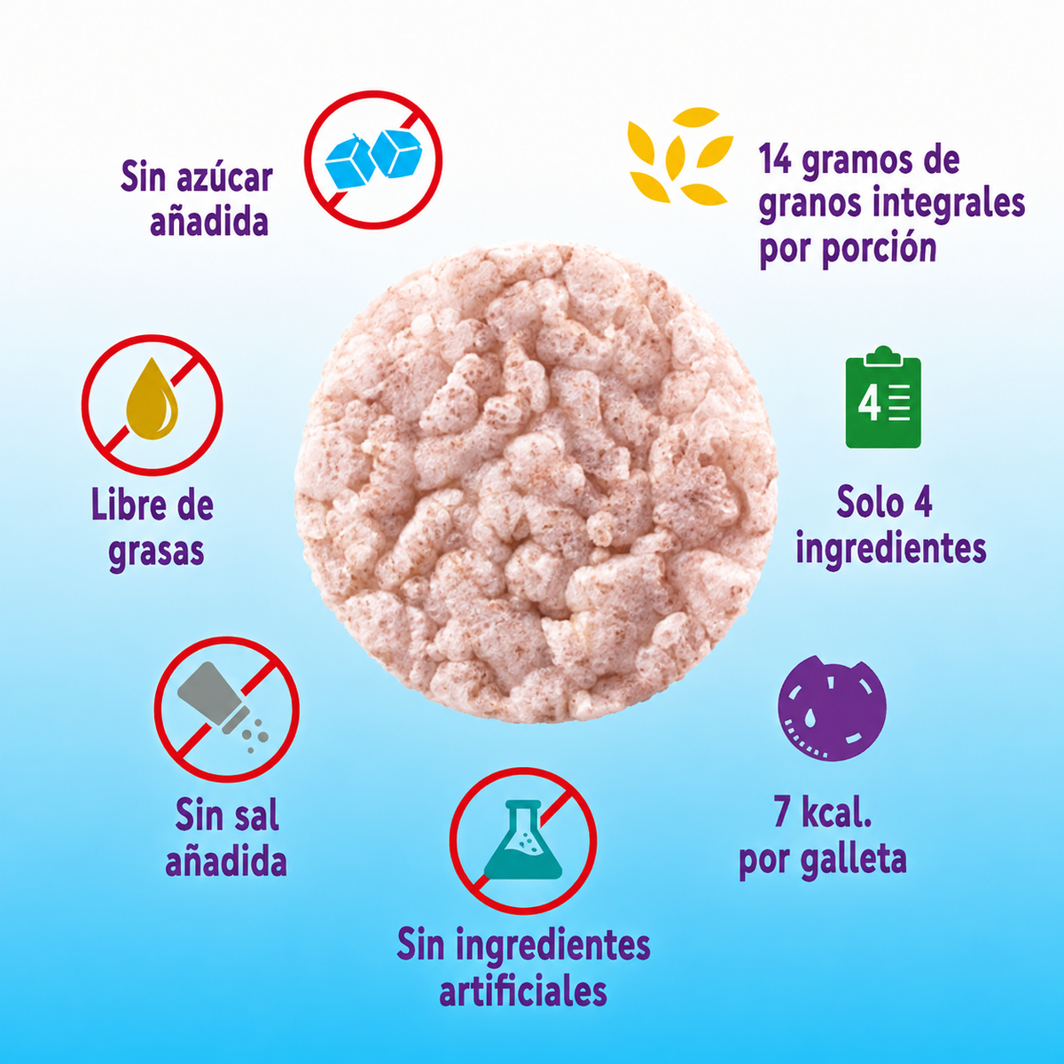Galletas de Arroz Integral Mizos Sabor Arándano Caja 28 Un de 25 g