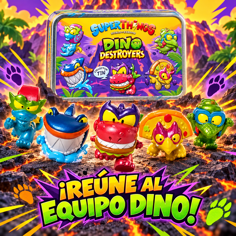 Super Zings Dino Destroyers Lata con 5 Figuras Exclusivas