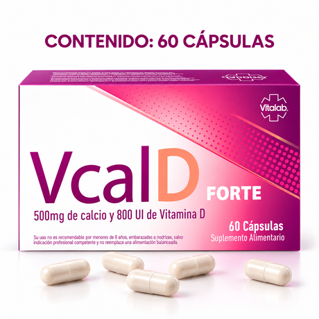 Vcal D Forte 500/800 mg Vitalab 60 Cáps