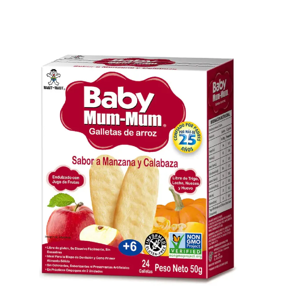 Galletas de Arroz Baby Mum-Mum Manzana Calabaza 50g