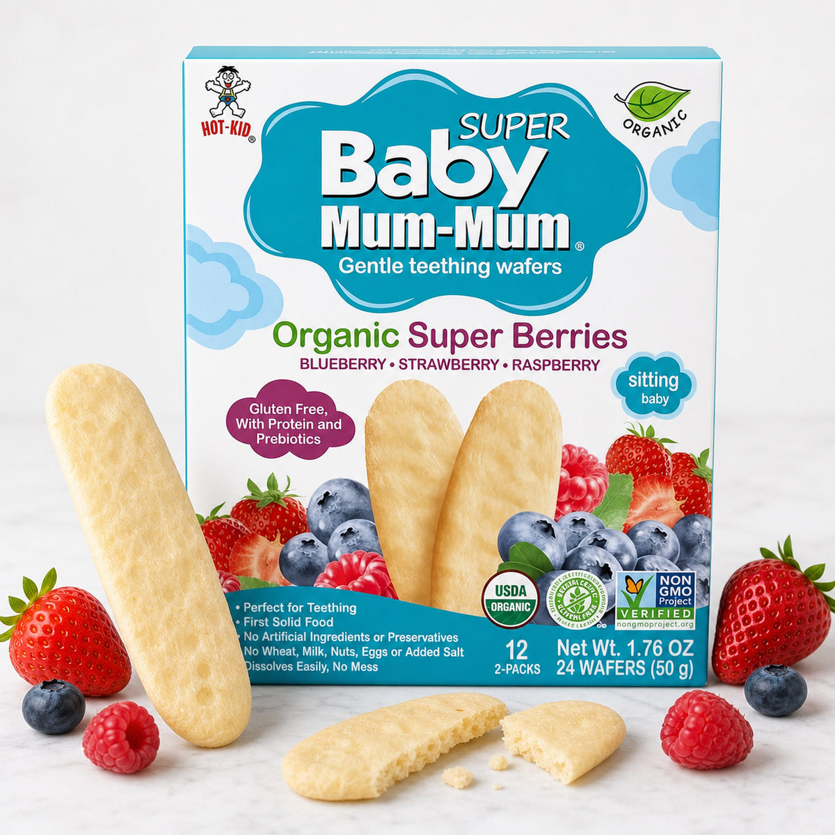 Galletas de Arroz Orgánicas Baby Mum-Mum Berries 50g