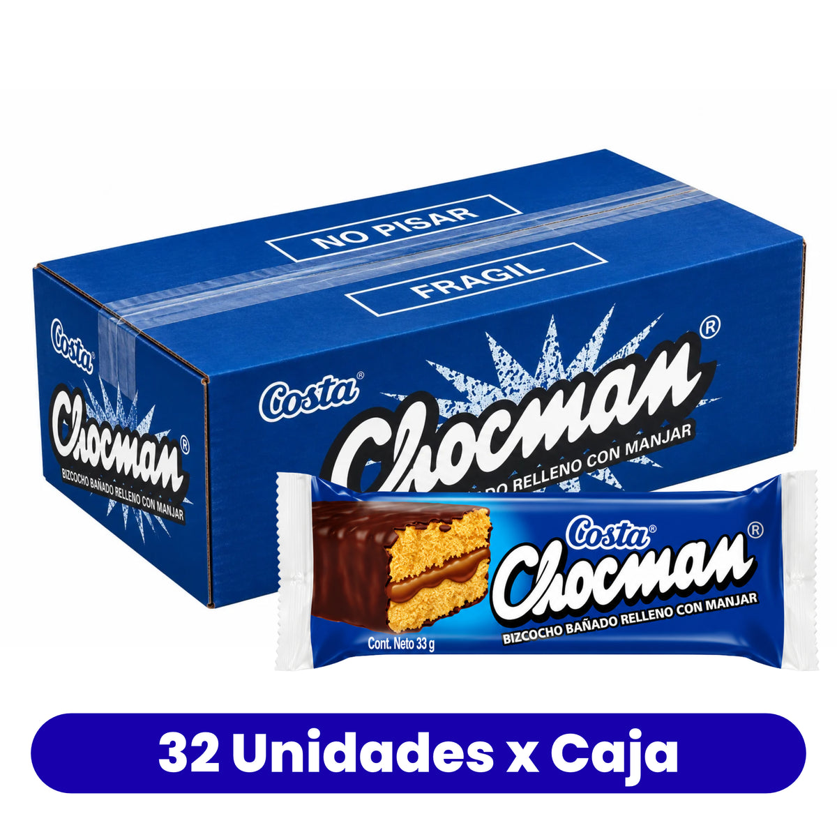 Bizcocho Chocman Costa Caja de 32 Un