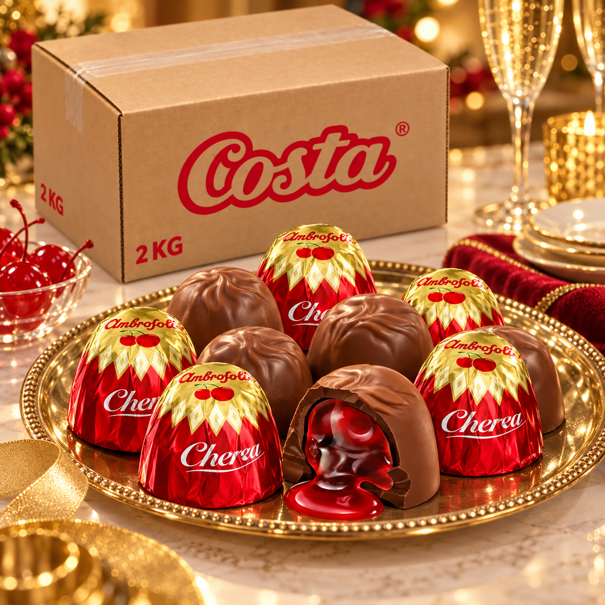 Bombones Cerezas al Coñac Ambrosoli 2 Kg