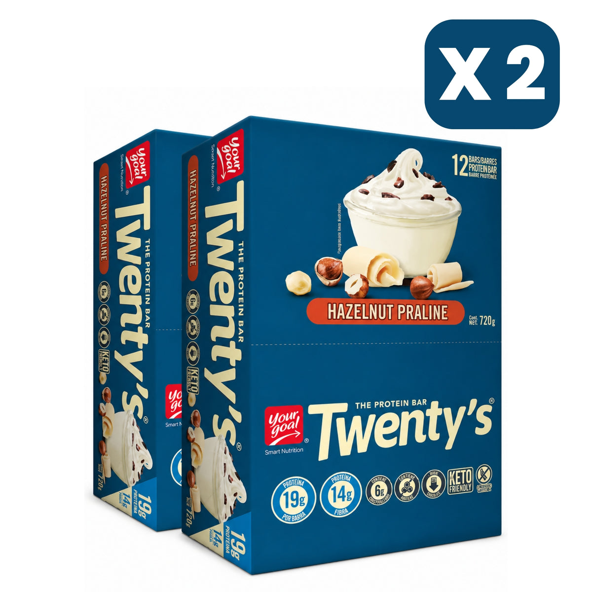 Barras de Proteína Twenty's Hazelnut Praline 12 Un de 60 g