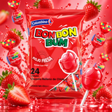 Chupete de Caramelo Bon Bon Bum Sabor Fresa Bolsa 24 Un
