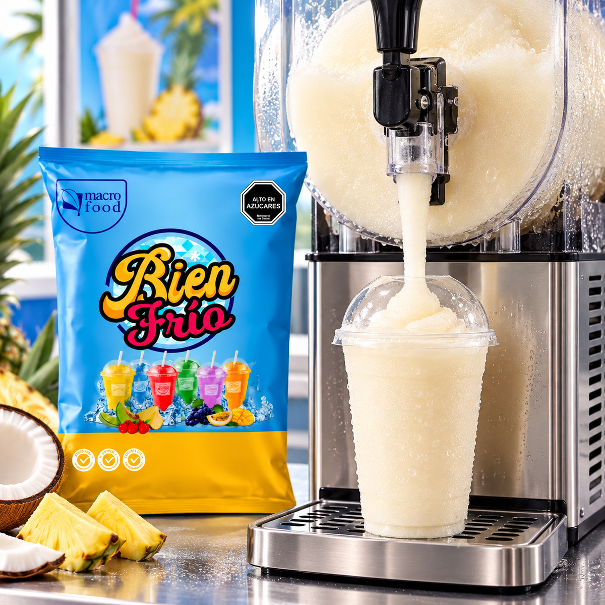 Granizado para Vending Bien Frío Piña Colada Rinde 10 Litros
