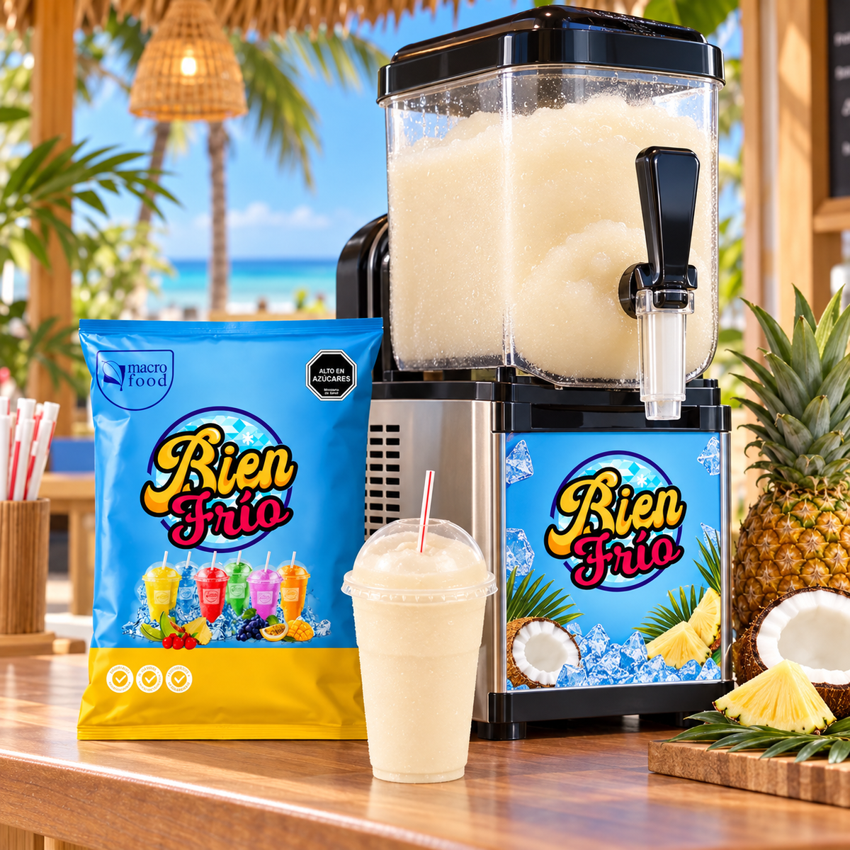 Granizado para Vending Bien Frío Piña Colada Rinde 10 Litros