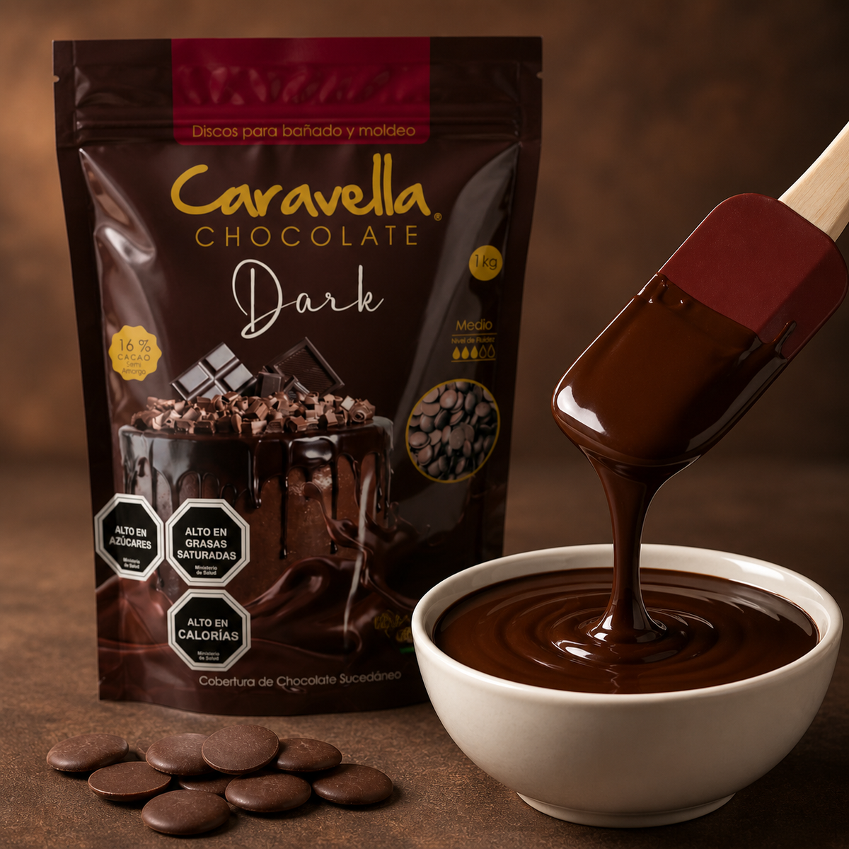 Cobertura De Chocolate Dark Caravella 1 kg