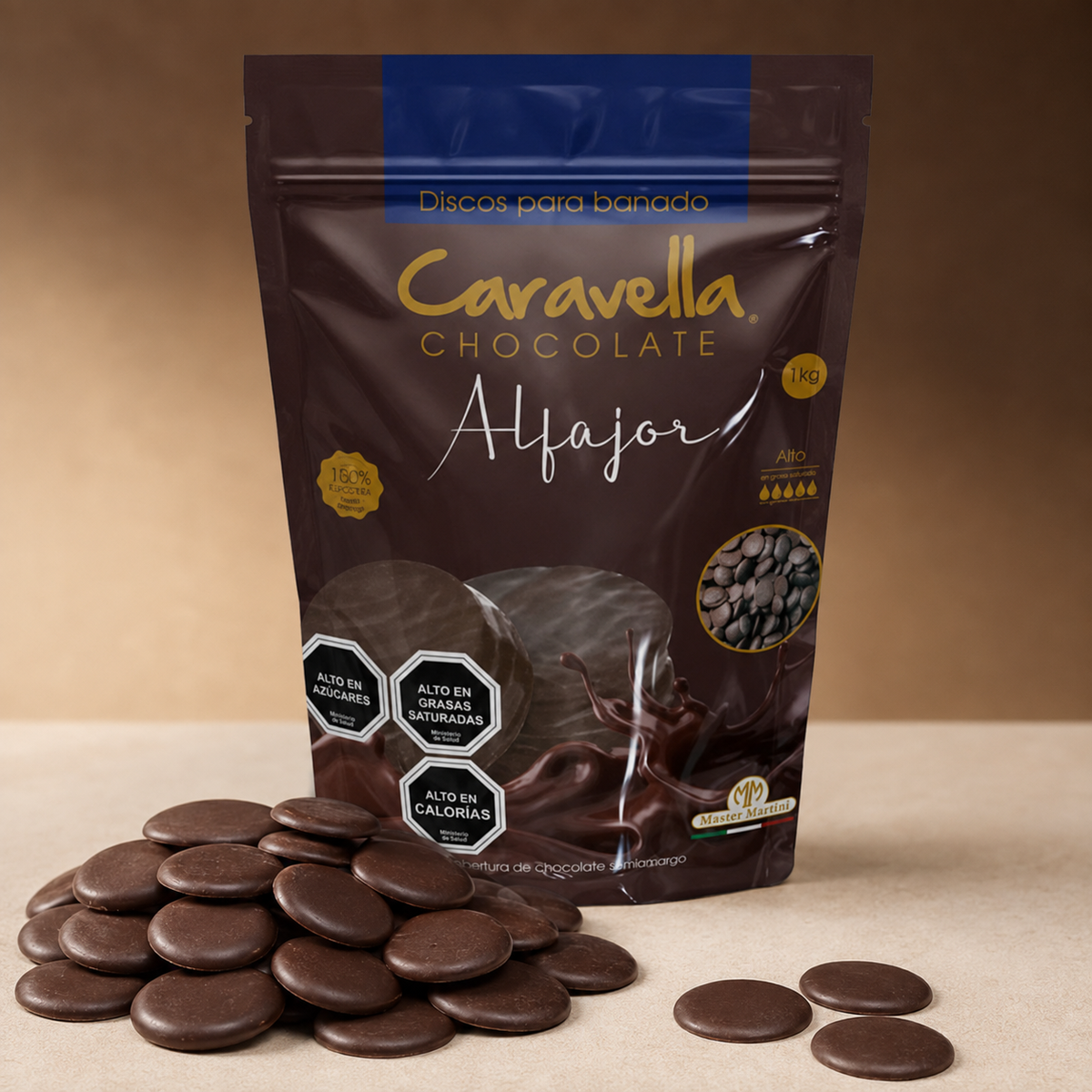 Cobertura De Chocolate Caravella Alfajor Semi Amargo 1 kg
