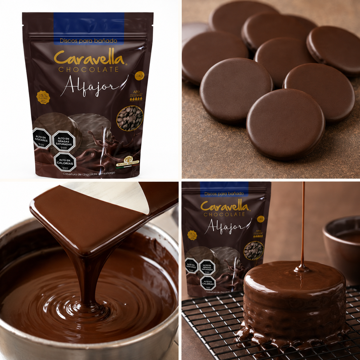 Cobertura De Chocolate Caravella Alfajor Semi Amargo 1 kg